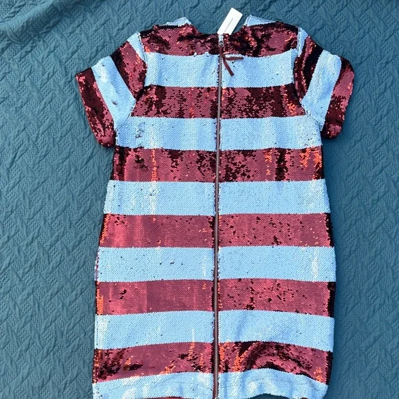 Maeve Brown and Blue Sequin Dress Anthropologie - Picture 5 of 8